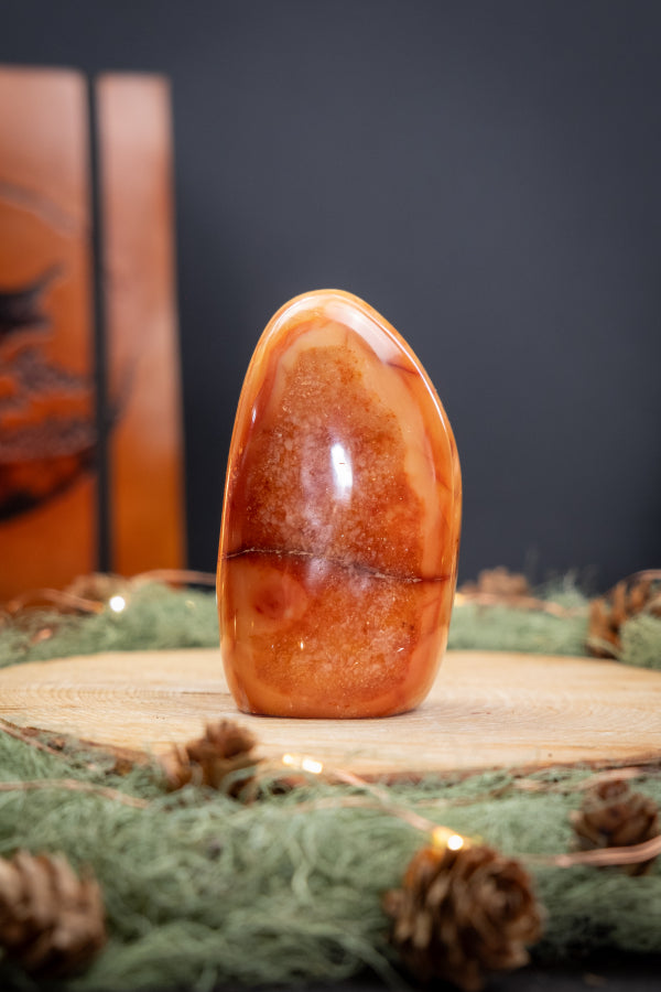 Carnelian Freeform Crystal, Polished Gemstone for Passion, Motivation, Creativity, Confidence, Sacral Chakra Healing