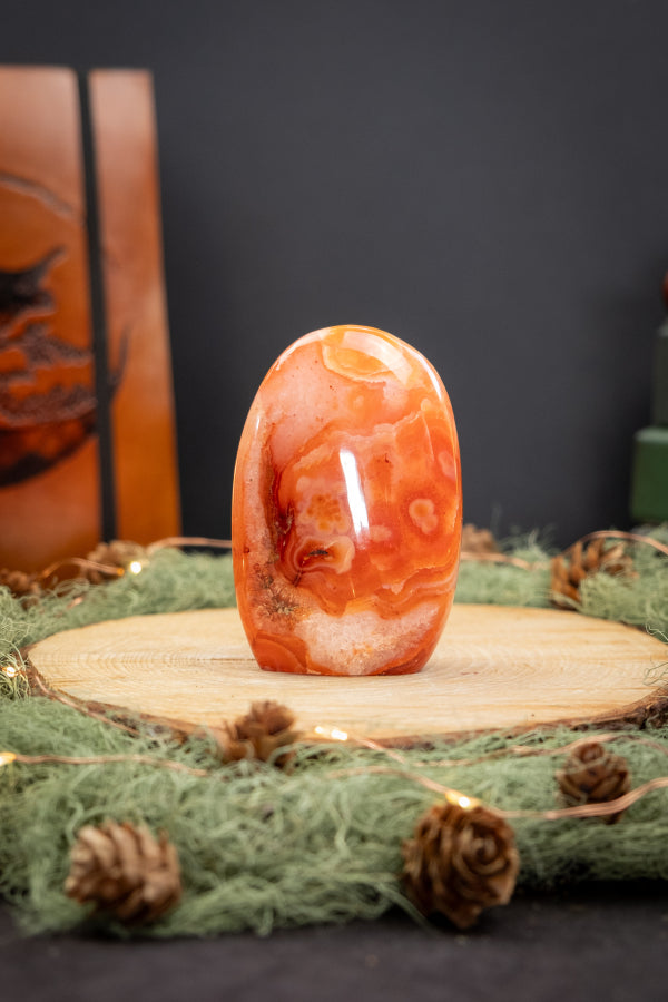 Fiery Carnelian Freeform Crystal Stone, Vitality Gem for Confidence, Motivation, Creativity, and Energy Balance