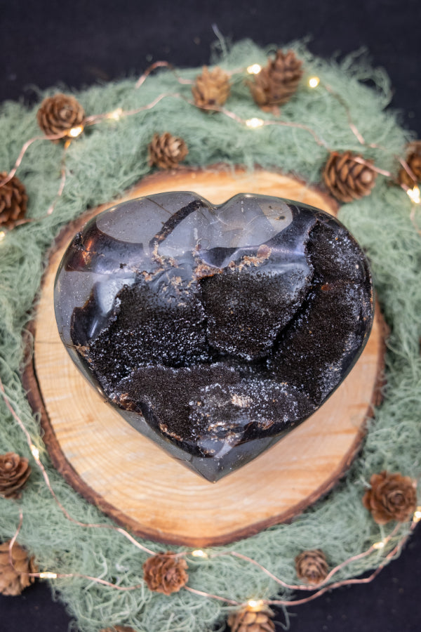 Septarian Heart Crystal, Healing Stone for Grounding, Protection and Emotional Balance