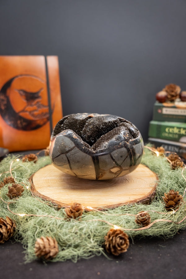 Septarian Heart Crystal, Healing Stone for Grounding, Protection and Emotional Balance