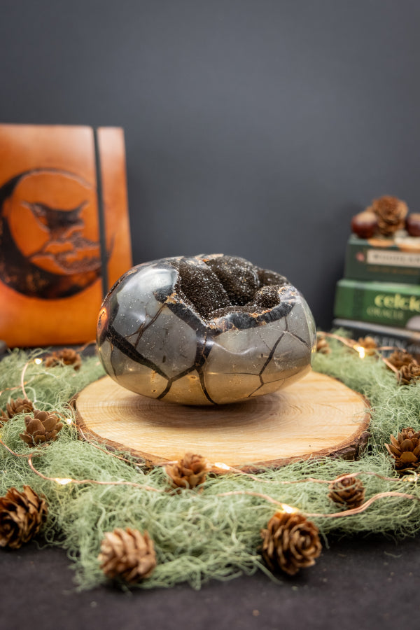 Septarian Heart Crystal, Healing Stone for Grounding, Protection and Emotional Balance