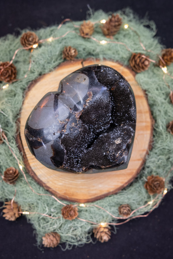 Septarian Heart Crystal, Healing Stone for Grounding, Protection and Emotional Balance