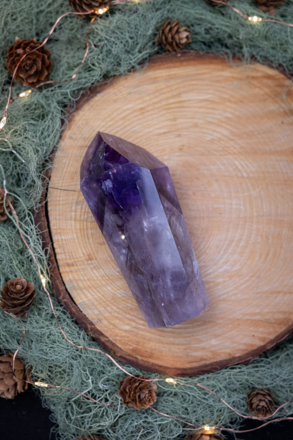 Phantom Amethyst Polished Sceptre Tower Crystal, Healing Gemstone, Spiritual Clarity & Protection Stone, Intuitively Chosen