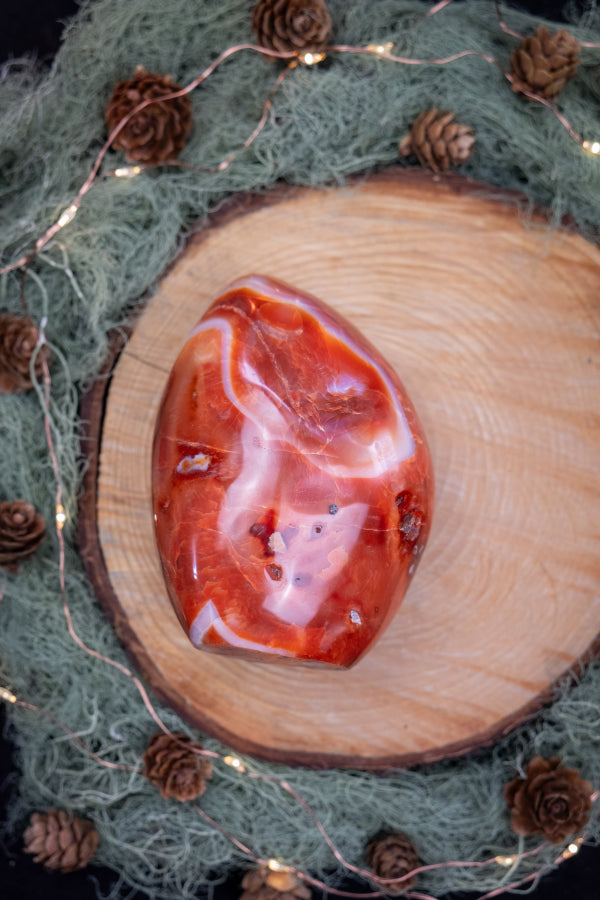 Carnelian Freeform, Polished Crystal Stone for Vitality and Creativity, Ethically Sourced from Madagascar