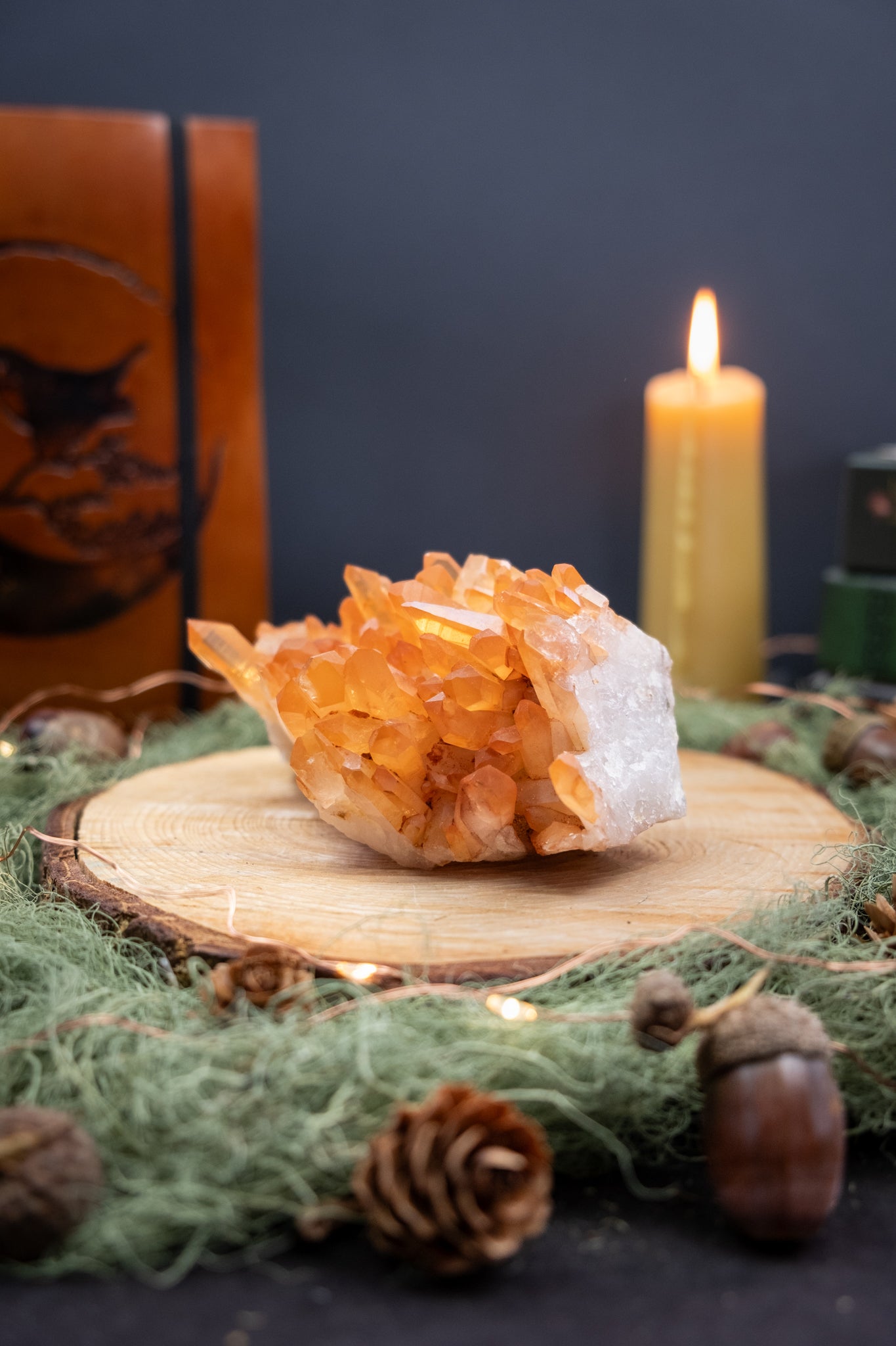 Tangerine Zeca de Souza Quartz Cluster, Natural Brazilian Orange Crystal, Creativity and Emotional Healing Stone