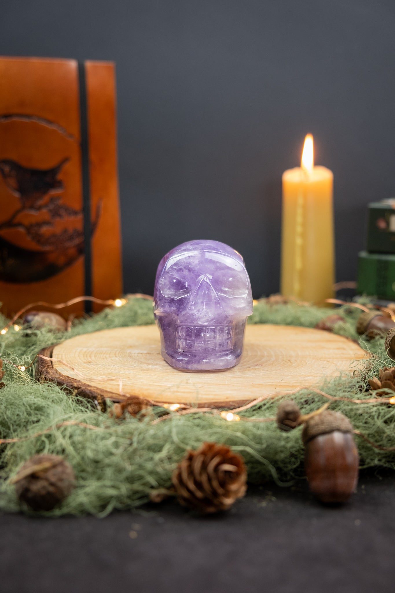 High Grade Amethyst Crystal Skull, Hand Carved Gemstone Skull for Healing, Protection, Meditation and Third Eye Activation