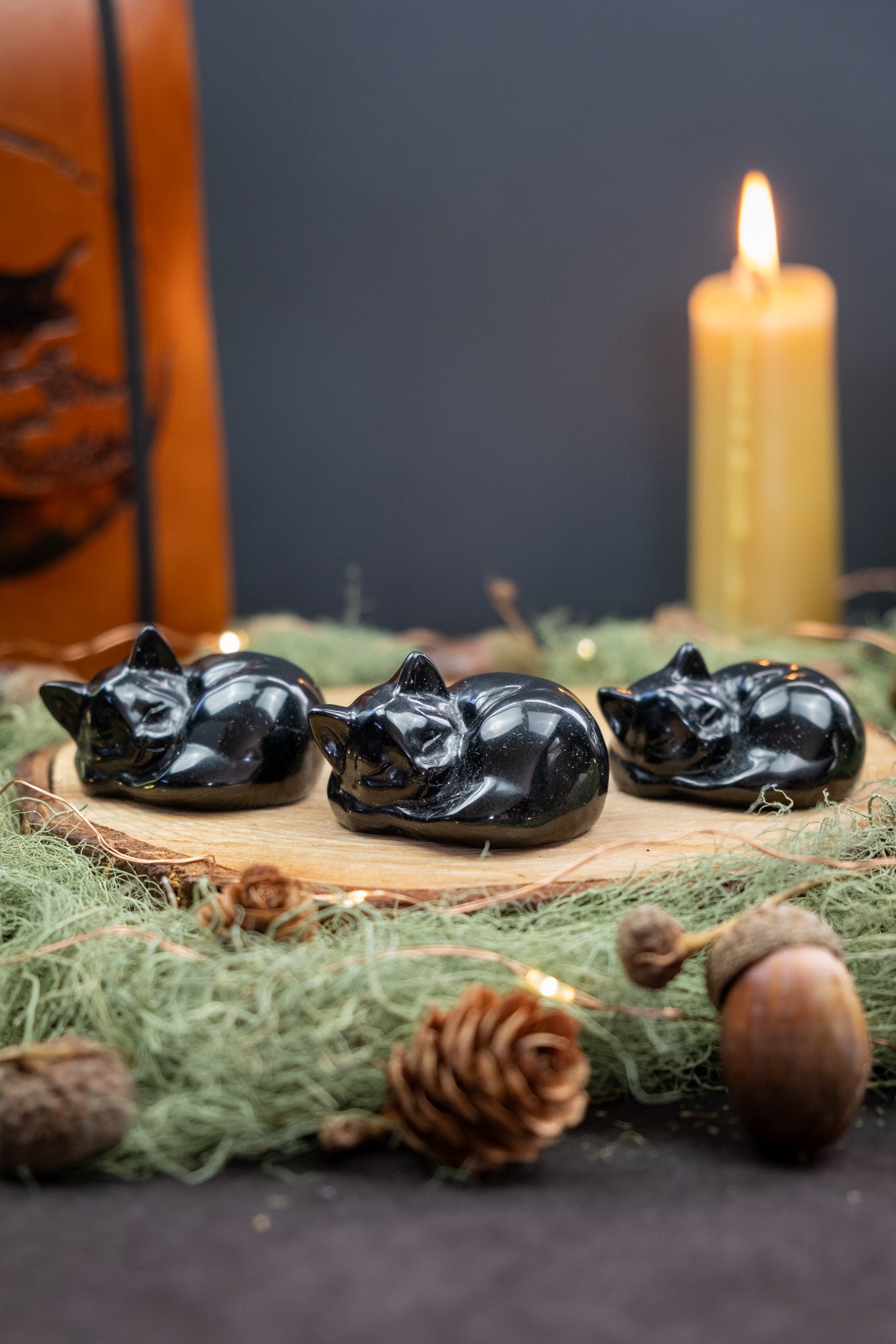 Obsidian Crystal Cat Figurine, Black Obsidian Stone, Protective Gemstone, Grounding Crystal, Spiritual Healing Gift