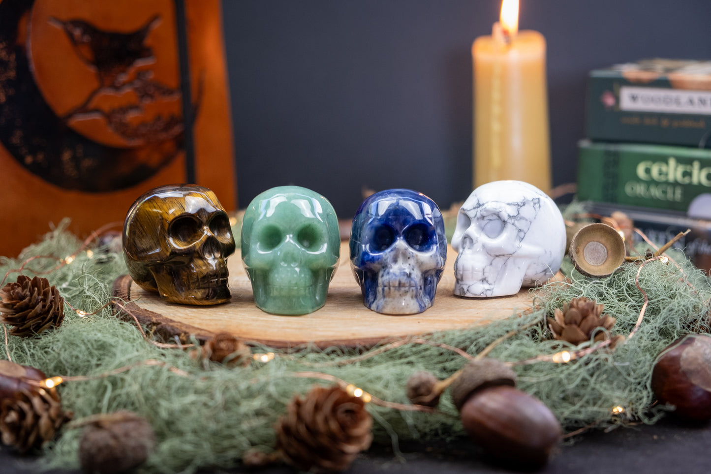 Tigers Eye Crystal Skull, Protection Stone for Strength Courage and Grounded Confidence