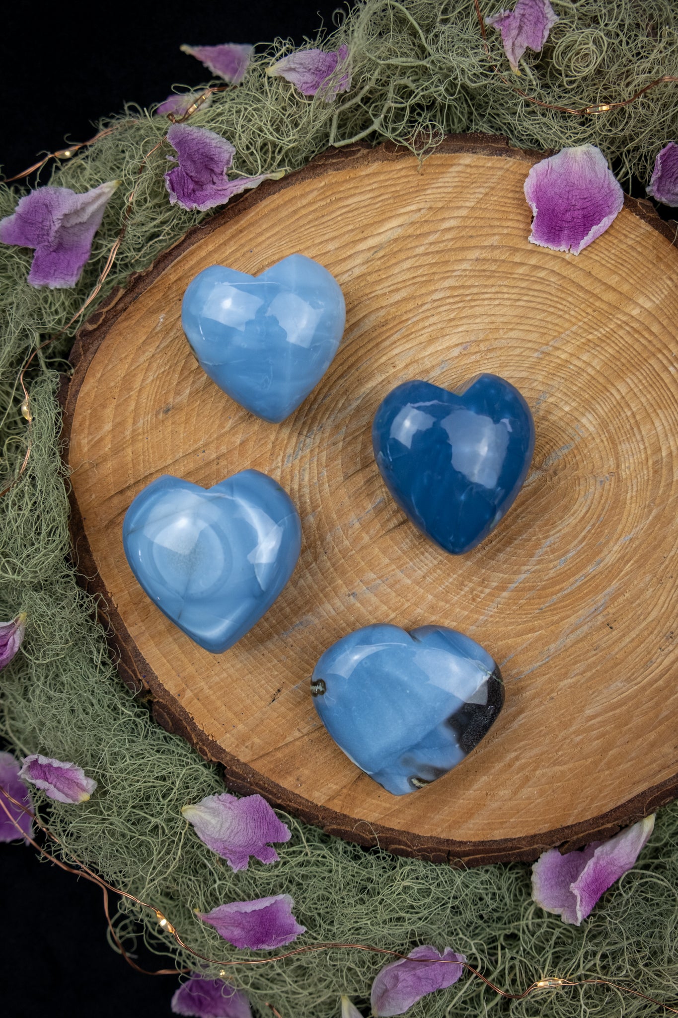 Owyhee Blue Opal Heart, Rare Crystal