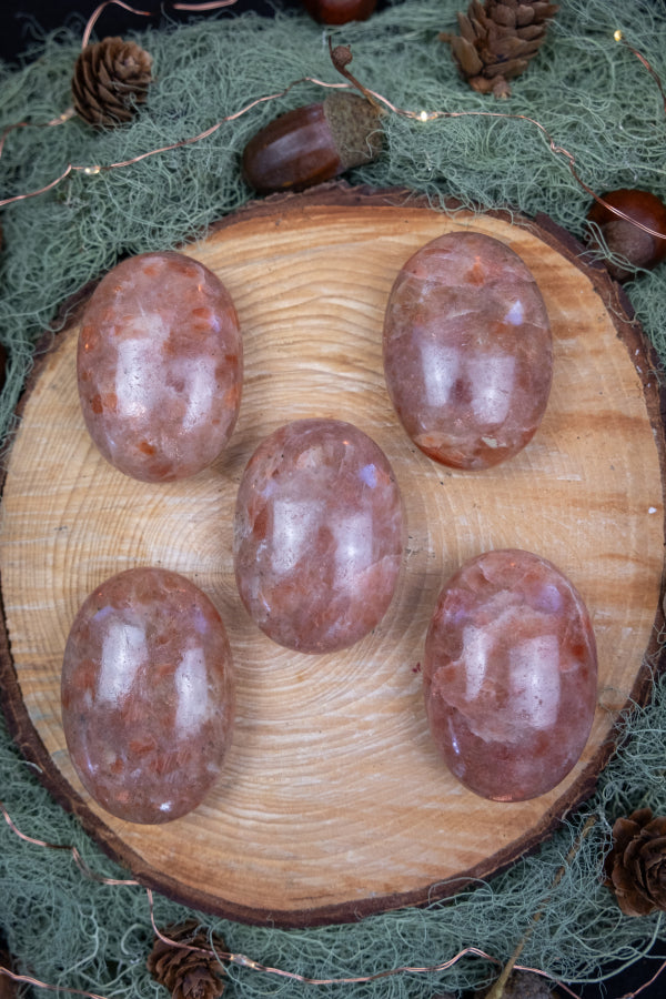 Sunstone Crystal Palm Stone for Joy, Energy, Manifestation, Confidence and Solar Light Crystal Gem Stone