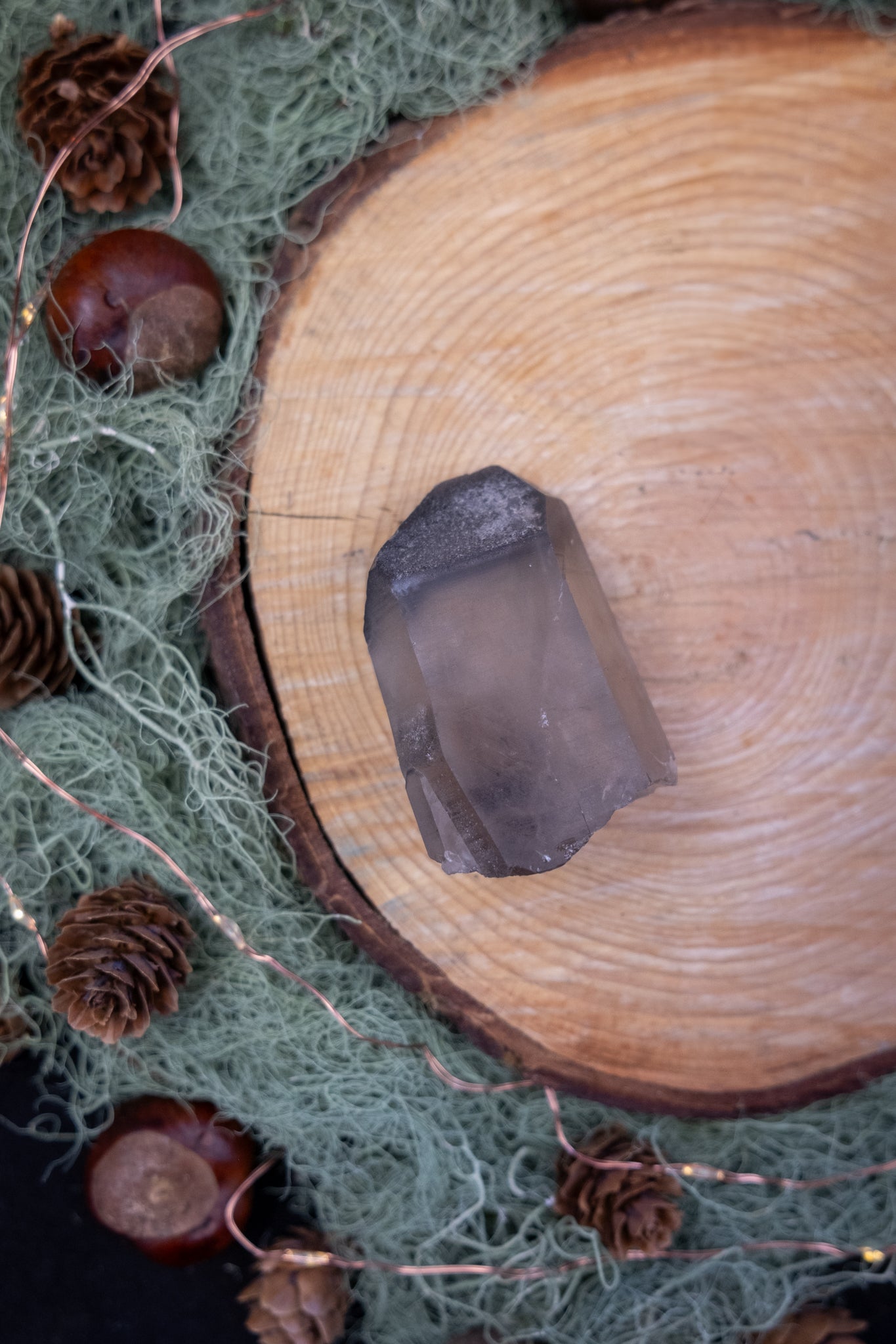 Black Phantom Lemurian Quartz, Self Healed Point, Crystal for Deep Healing and Soul Integration, Ethically Sourced from Brazil