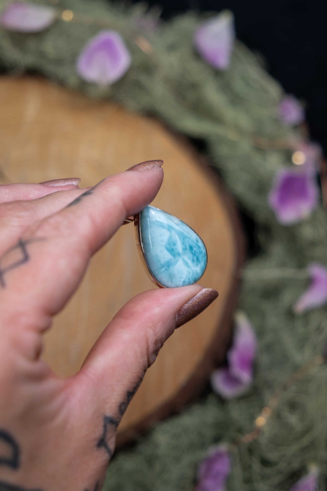 Larimar Pendant in Sterling Silver