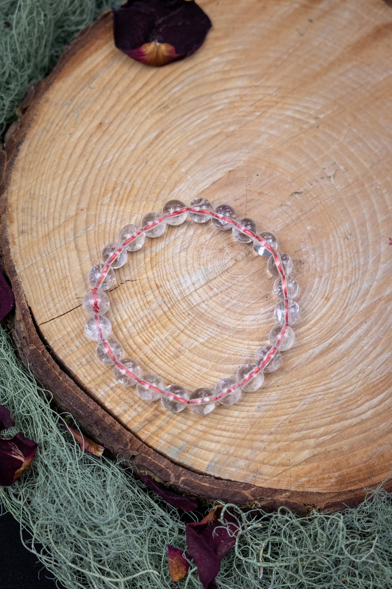 Himalayan Quartz Crystal Bracelet, Natural Clear Quartz Gemstone, 7mm Beads for Clarity, Energy Amplification, Spiritual Connection