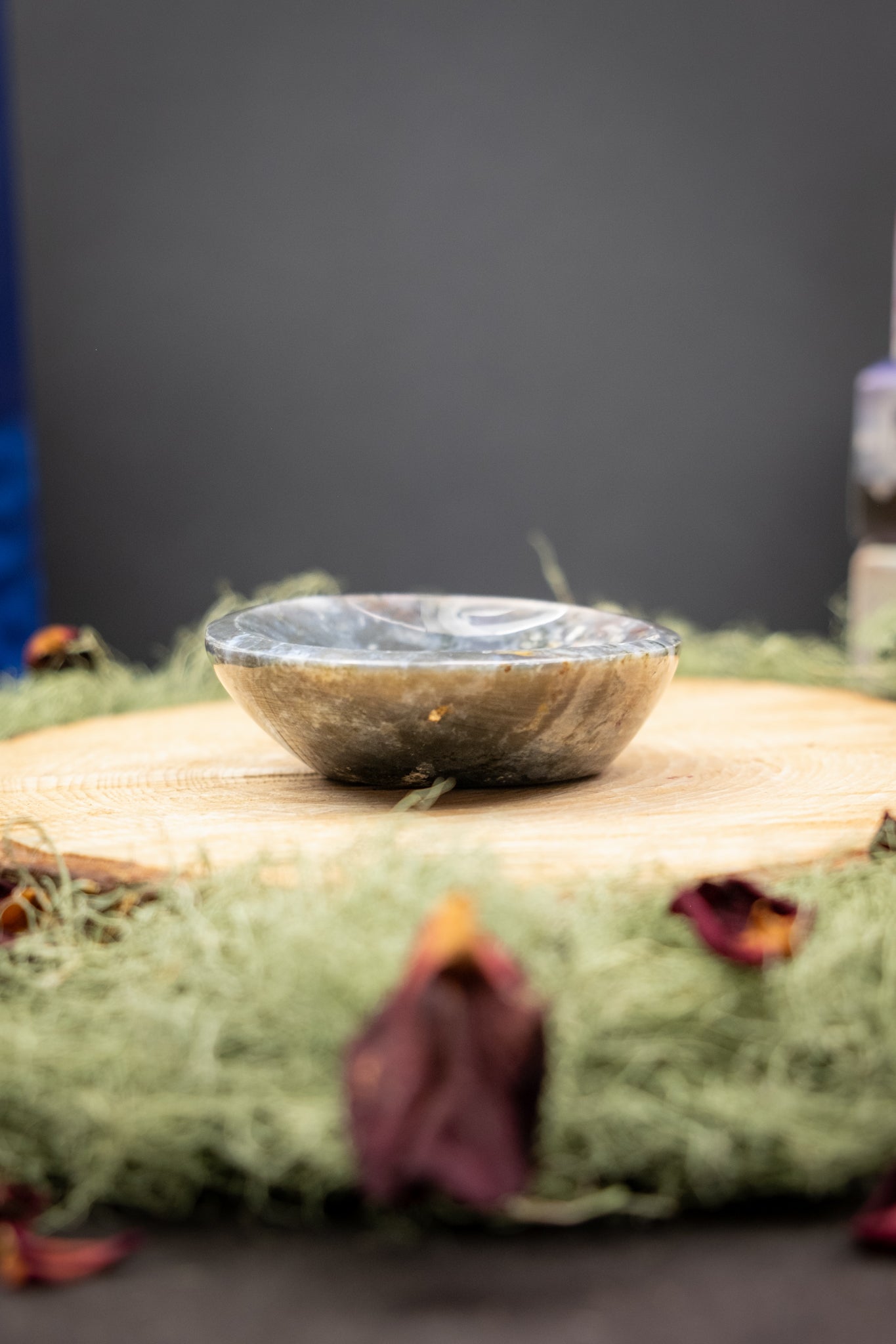 Ocean Jasper Crystal Bowl, Healing Gemstone Dish for Meditation, Energy Cleansing and Calming Home Décor