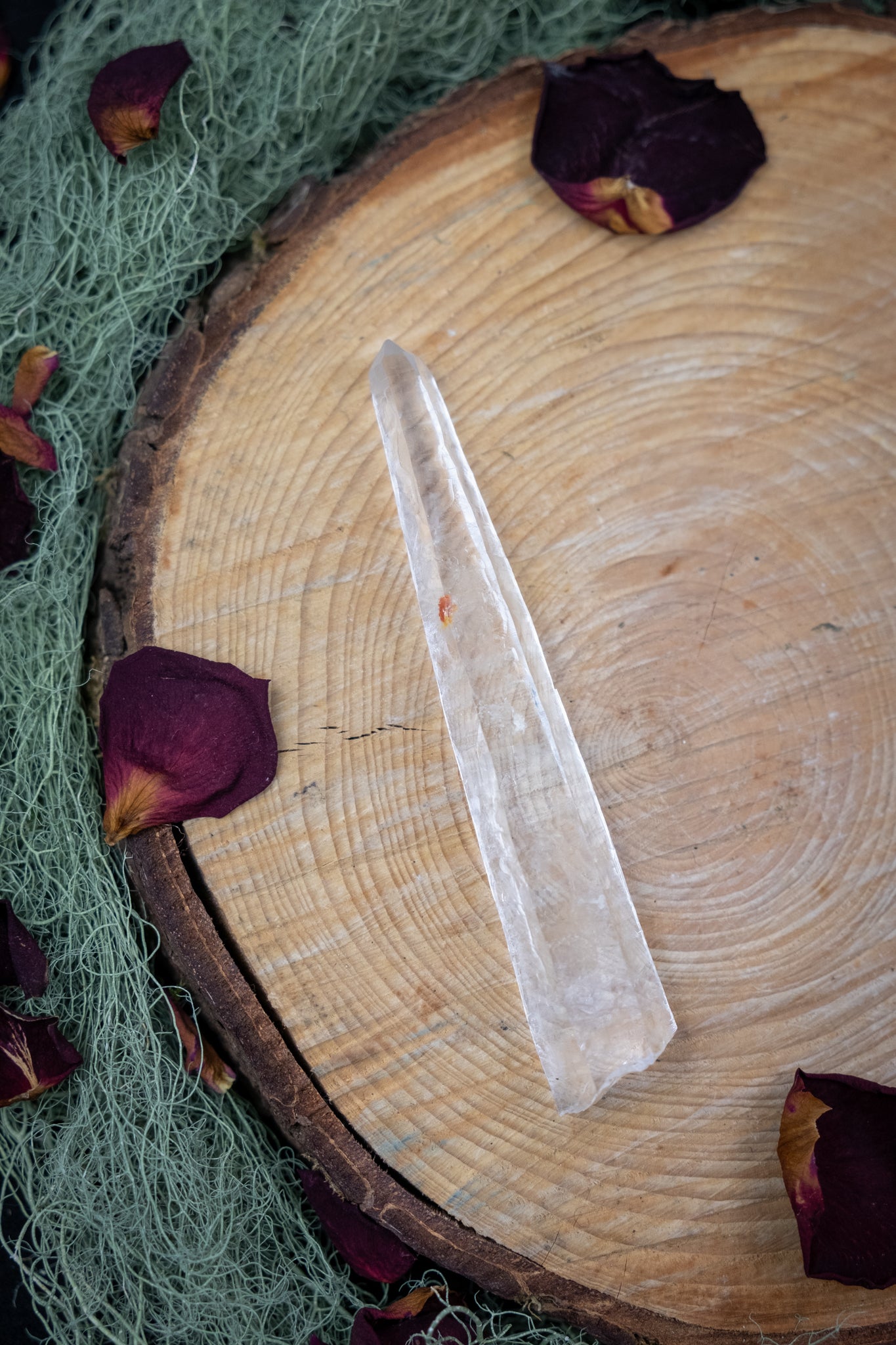 Natural Diamantina Quartz Point, High Grade Brazilian Crystal, Clear Quartz Stone for Energy Amplification and Clarity