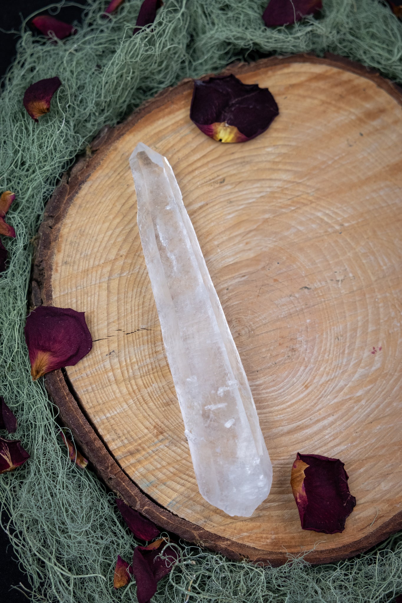 Natural Diamantina Quartz Point, High Grade Brazilian Crystal, Clear Quartz Stone for Energy Amplification and Clarity