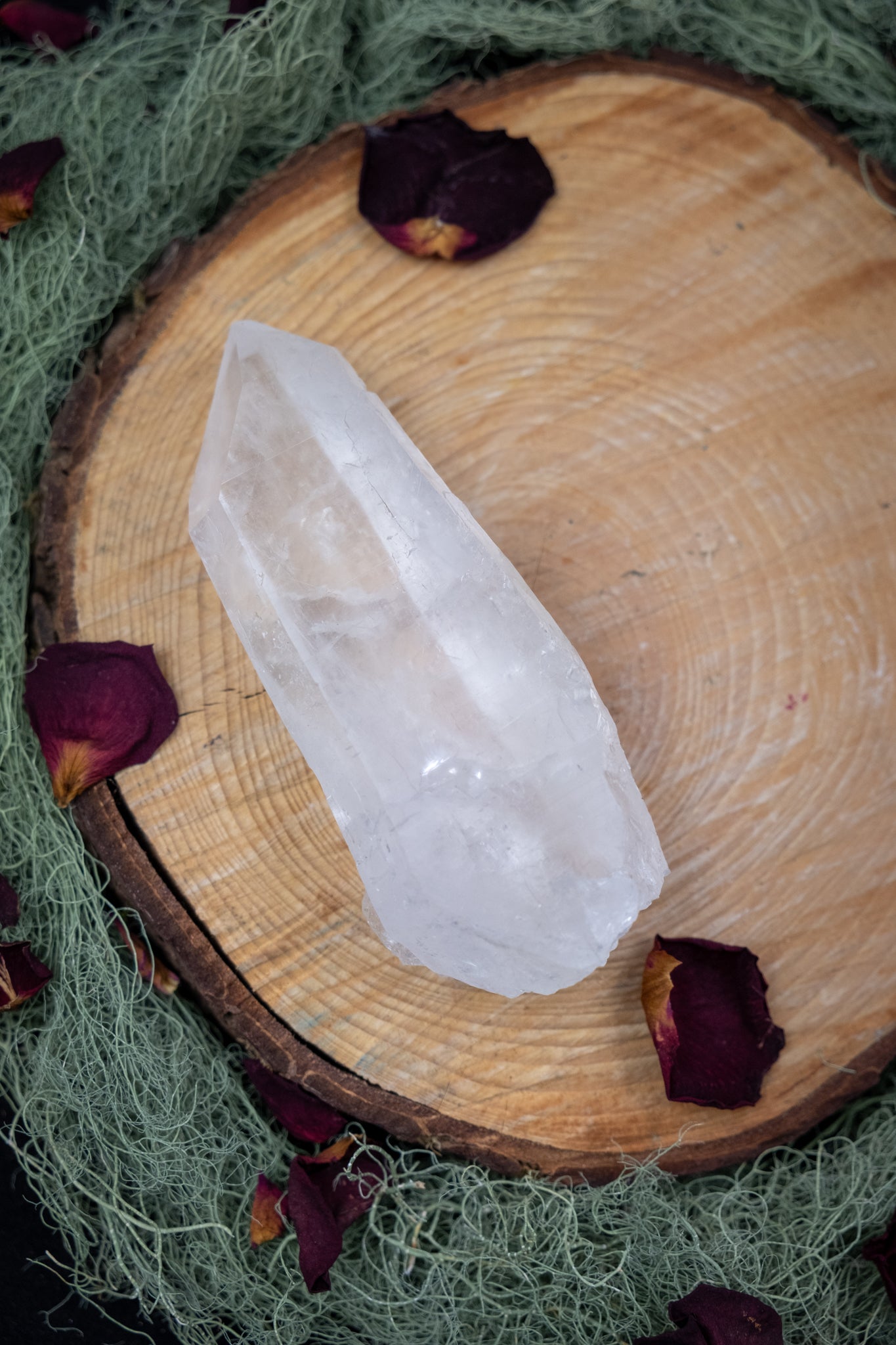 Natural Diamantina Quartz Point, High Grade Brazilian Crystal, Clear Quartz Stone for Energy Amplification and Clarity