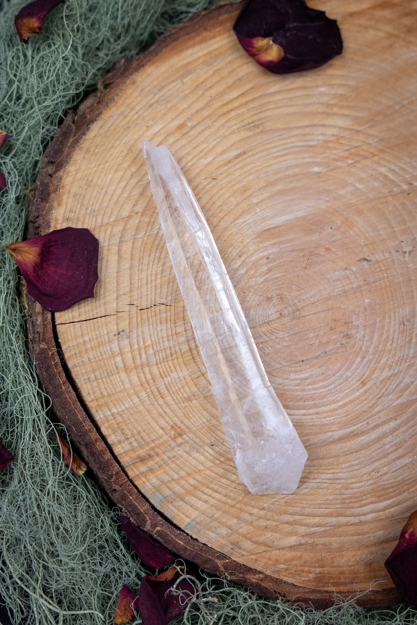 Natural Diamantina Quartz Point, High Grade Brazilian Crystal, Clear Quartz Stone for Energy Amplification and Clarity