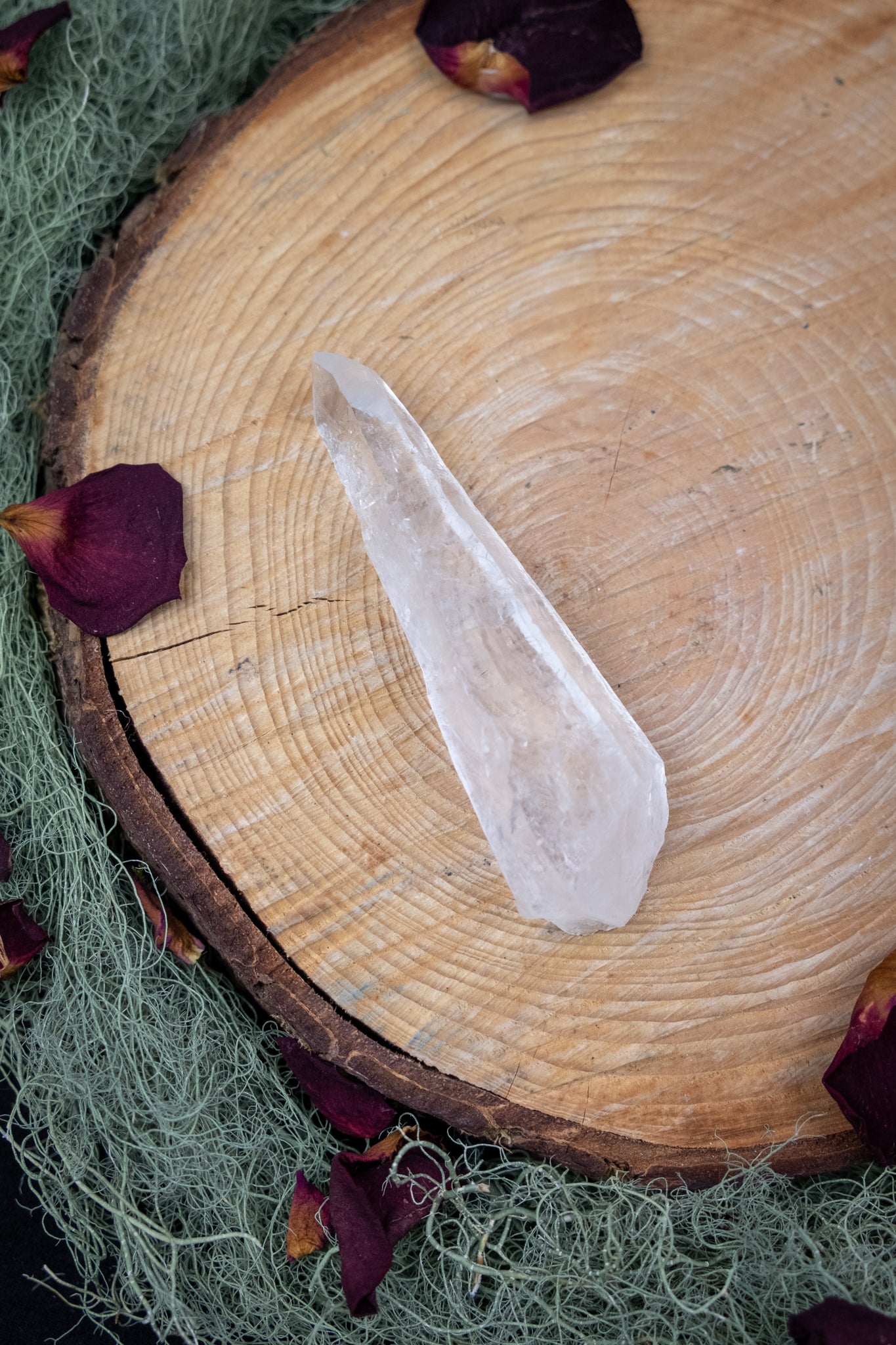 Natural Diamantina Quartz Point, High Grade Brazilian Crystal, Clear Quartz Stone for Energy Amplification and Clarity
