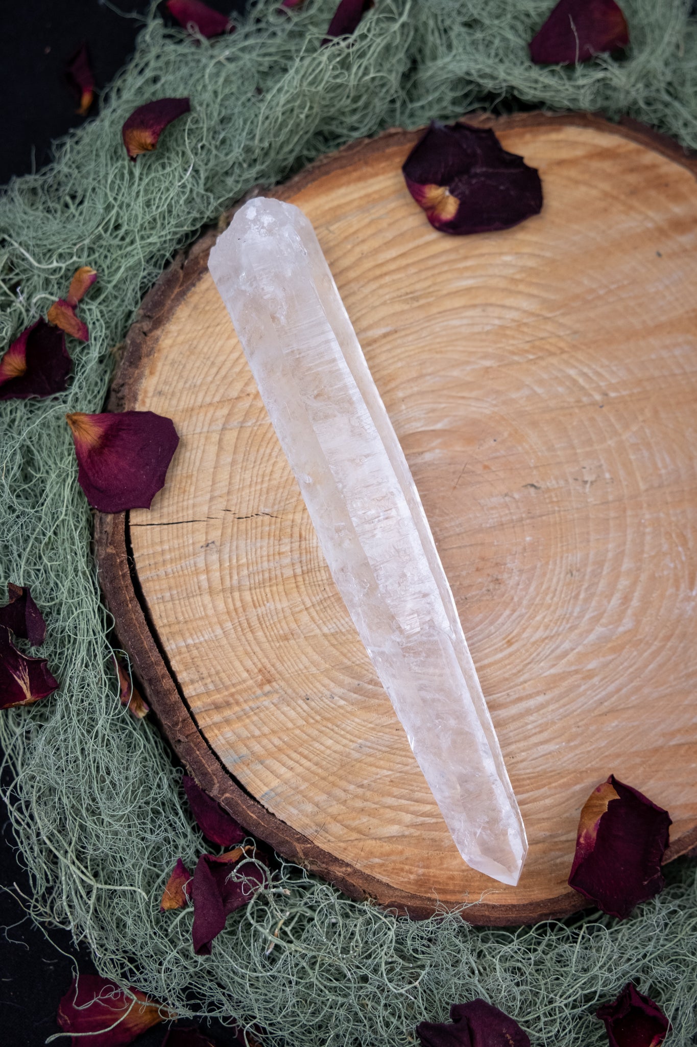 Natural Diamantina Quartz Point, High Grade Brazilian Crystal, Clear Quartz Stone for Energy Amplification and Clarity