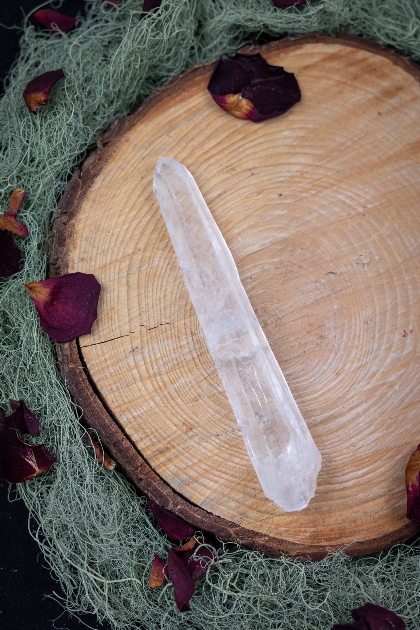 Natural Diamantina Quartz Point, High Grade Brazilian Crystal, Clear Quartz Stone for Energy Amplification and Clarity