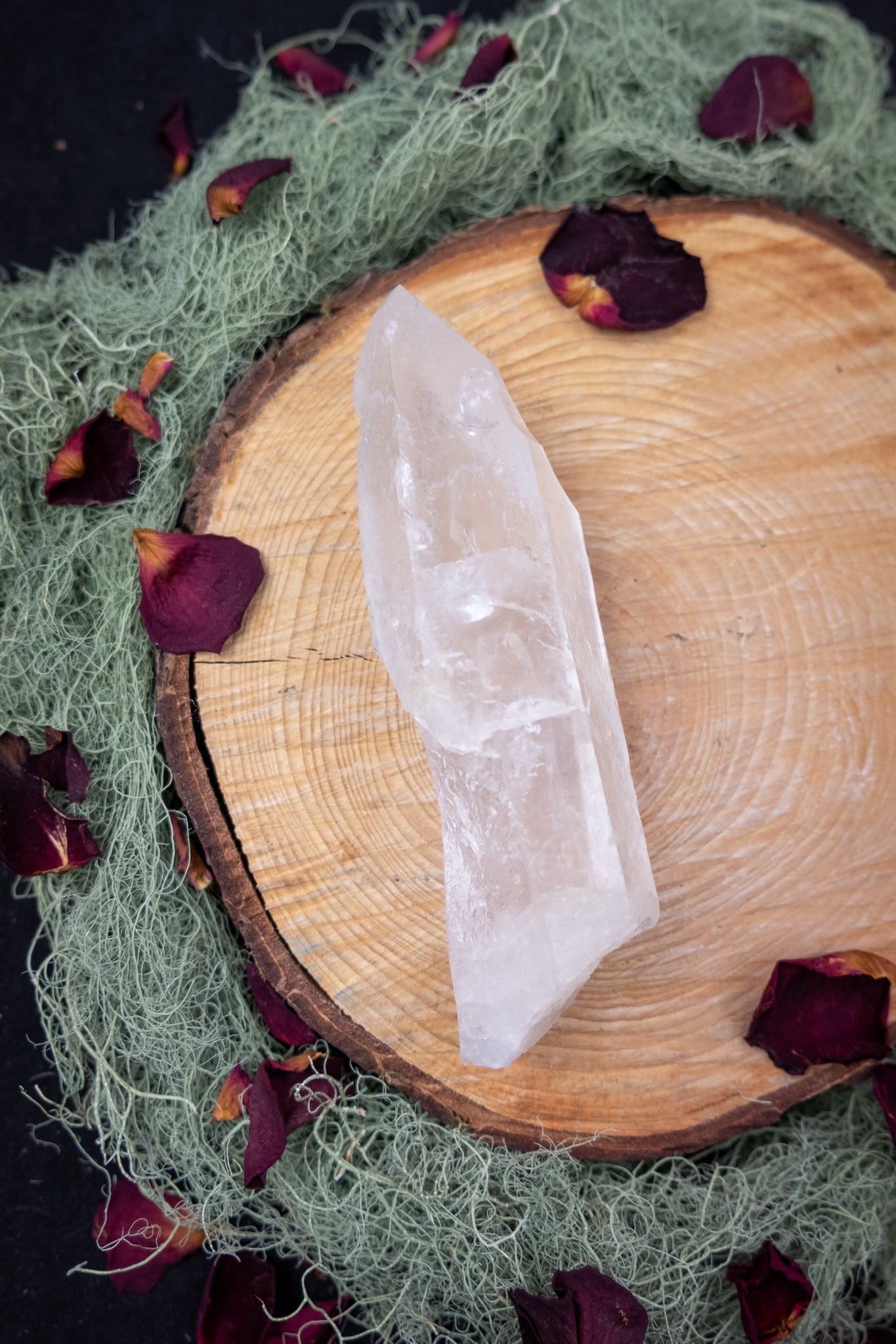 Natural Diamantina Quartz Point, High Grade Brazilian Crystal, Clear Quartz Stone for Energy Amplification and Clarity