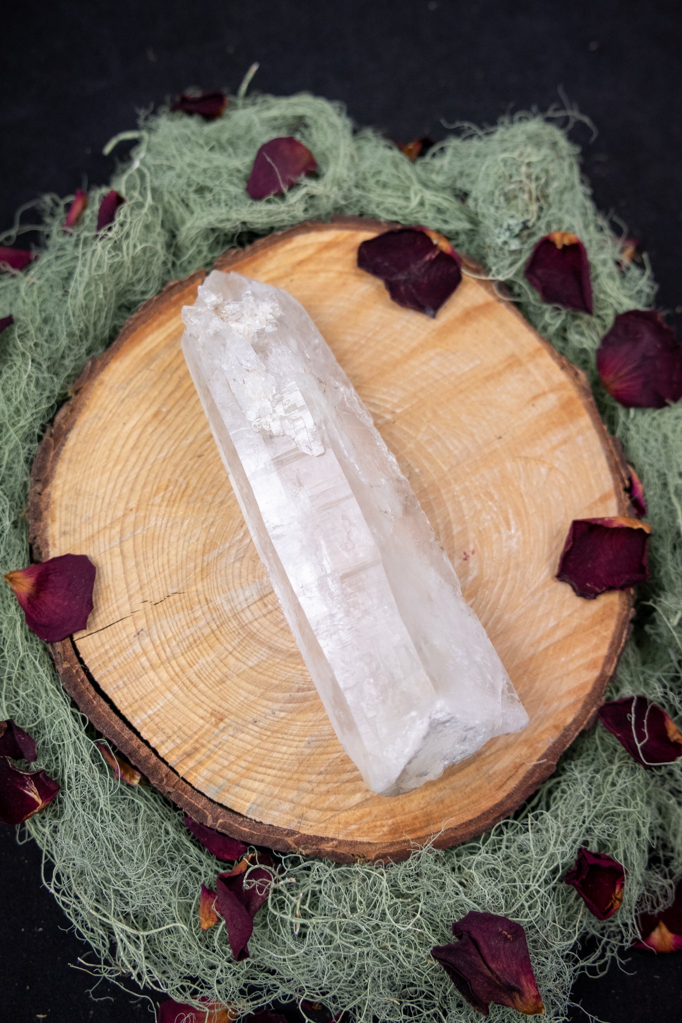 Natural Diamantina Quartz Point, High Grade Brazilian Crystal, Clear Quartz Stone for Energy Amplification and Clarity