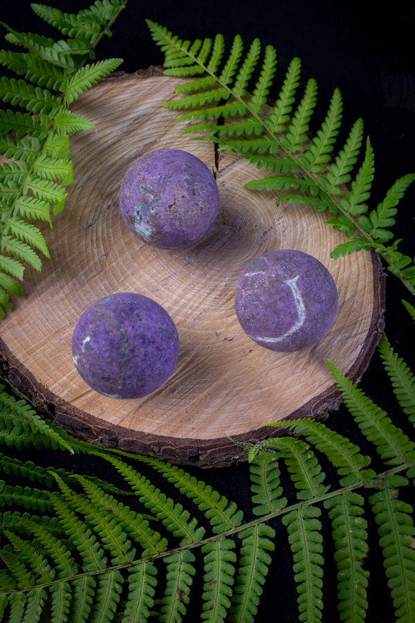 Purpurite crystal sphere, Rare crystal, Raise intuition, Enhance psychic ability.
