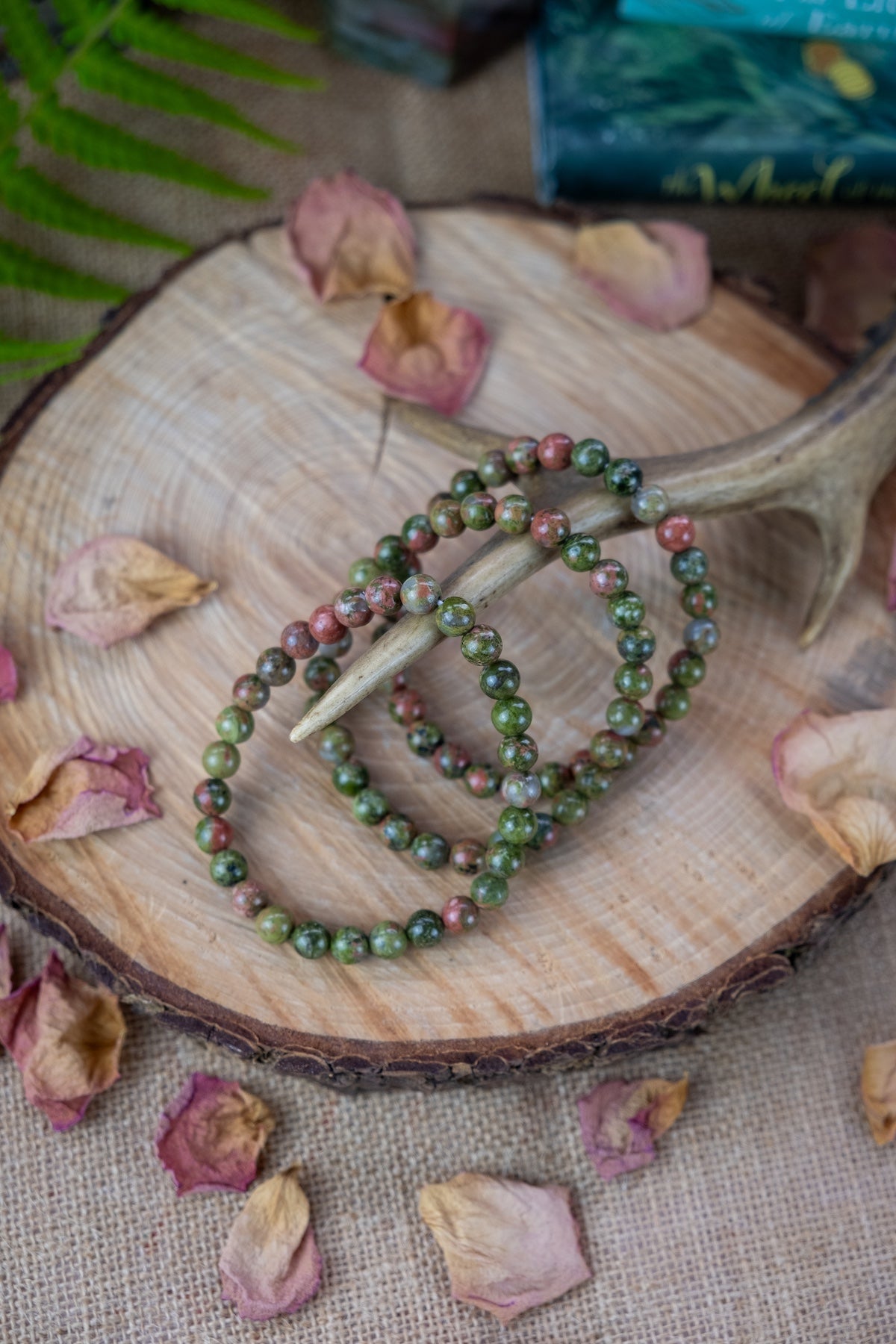 Unakite jasper crystal bracelet, Heart Healing, Release bad habits & negative emotions, Crystal for Grief.