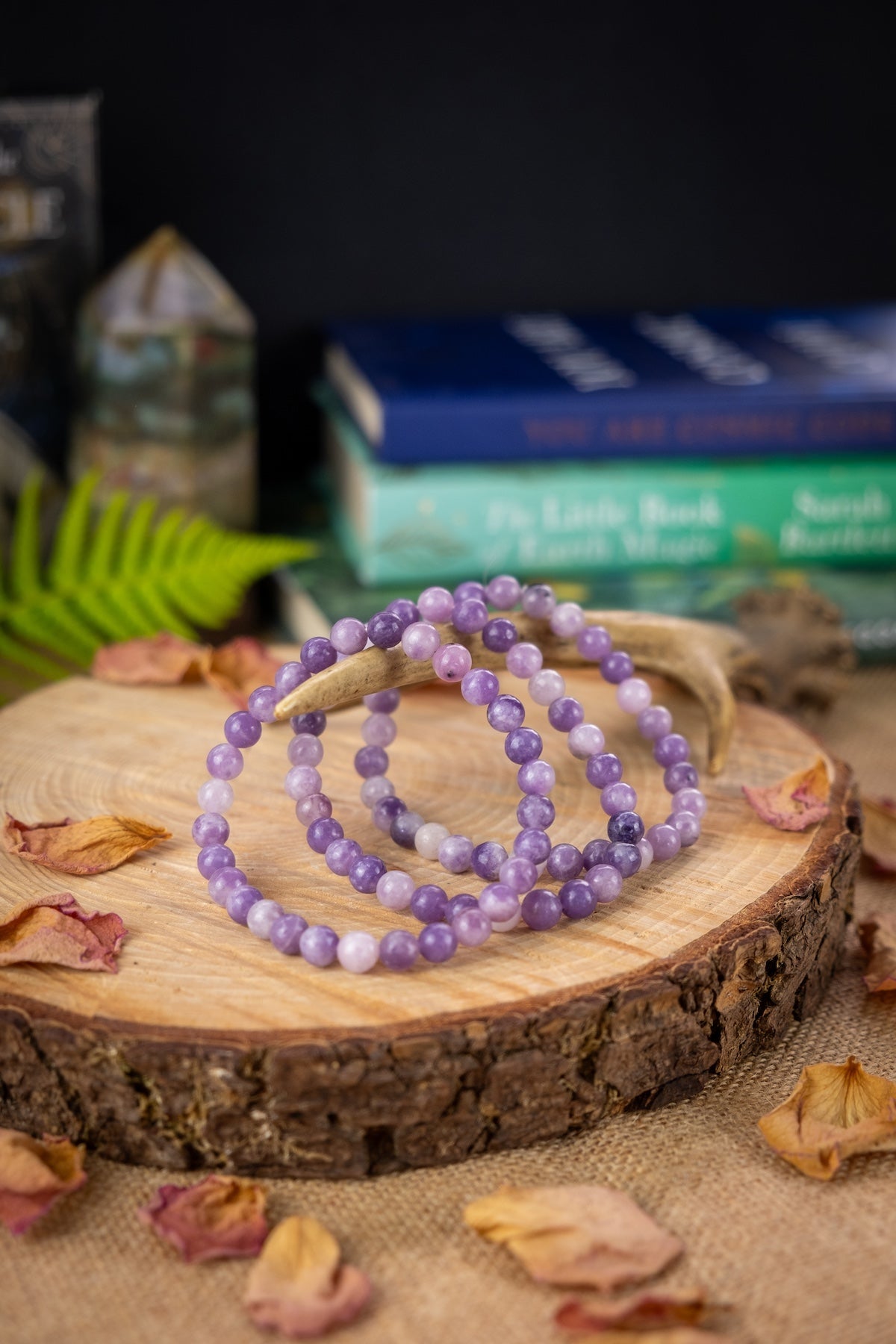 Lepidolite crystal bracelet, Crystal for Calm, grief, stress, sleep, Stimulates all chakras