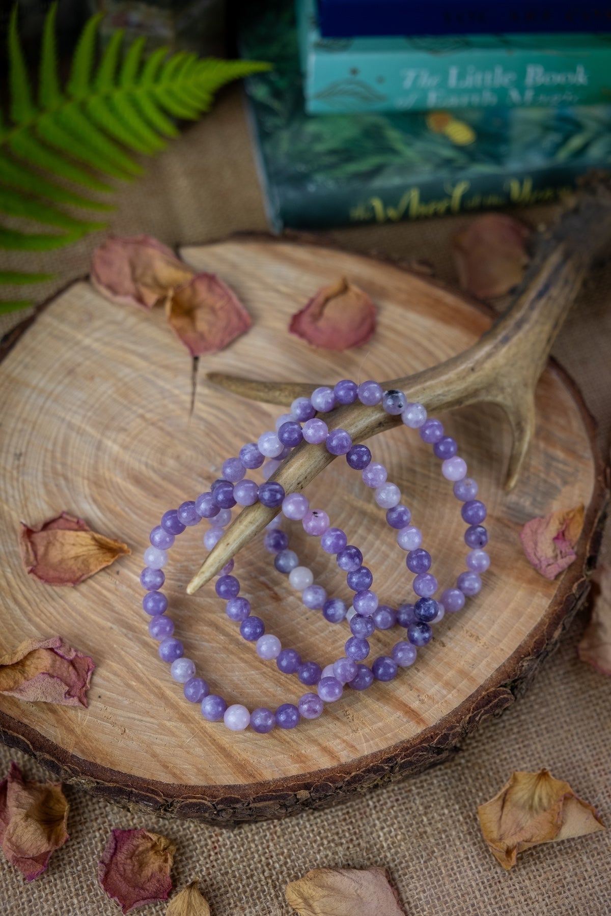 Lepidolite crystal bracelet, Crystal for Calm, grief, stress, sleep, Stimulates all chakras