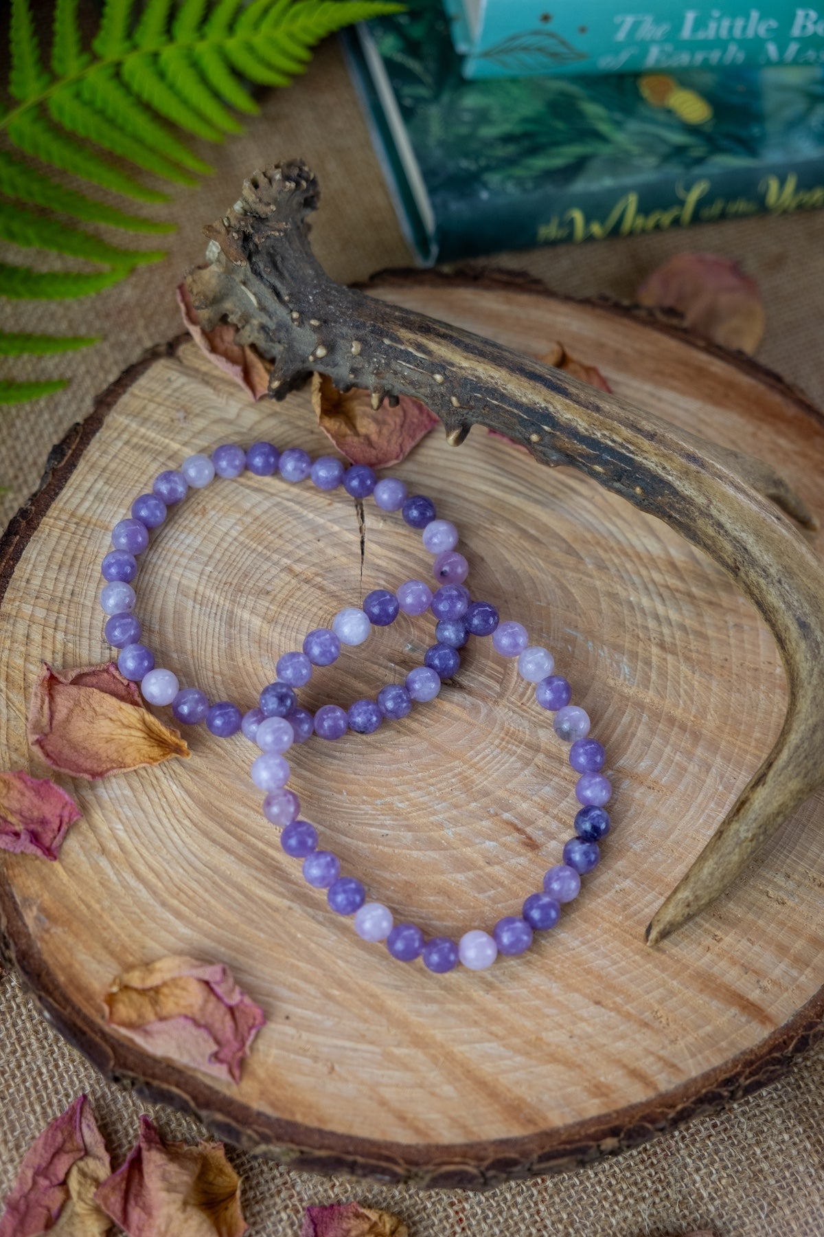 Lepidolite crystal bracelet, Crystal for Calm, grief, stress, sleep, Stimulates all chakras