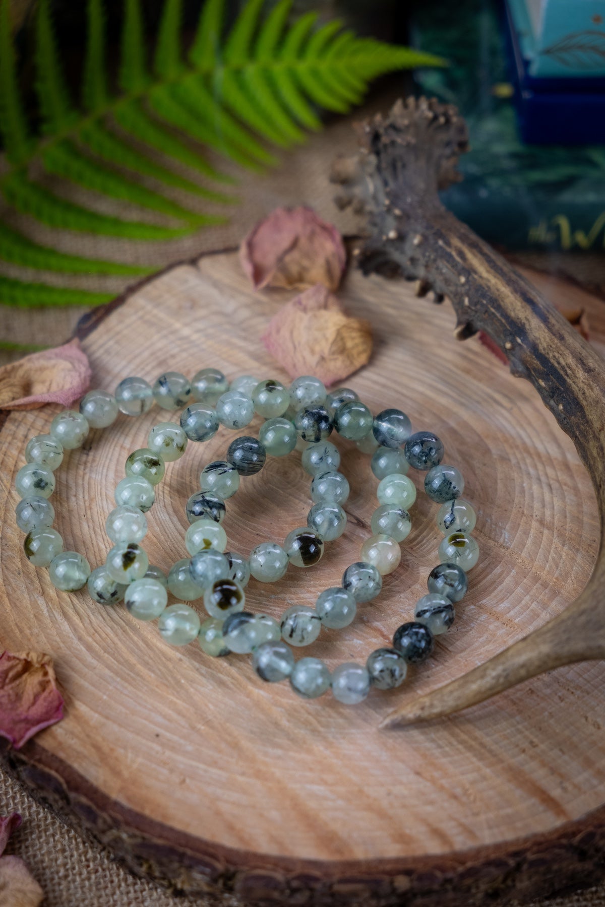Prehnite Crystal Bracelet, Crystal for inner peace, calm, anxiety and depression