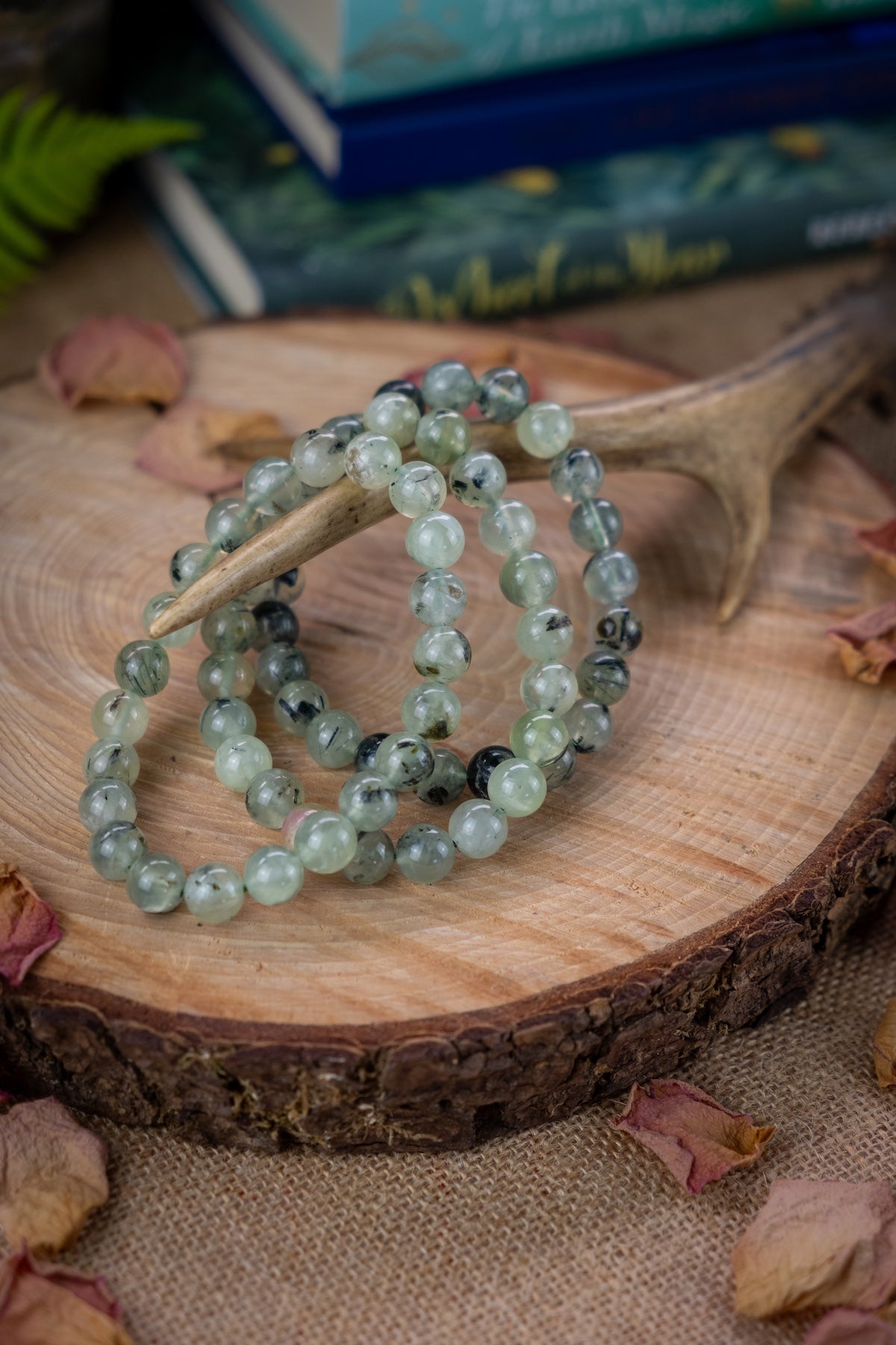 Prehnite Crystal Bracelet, Crystal for inner peace, calm, anxiety and depression