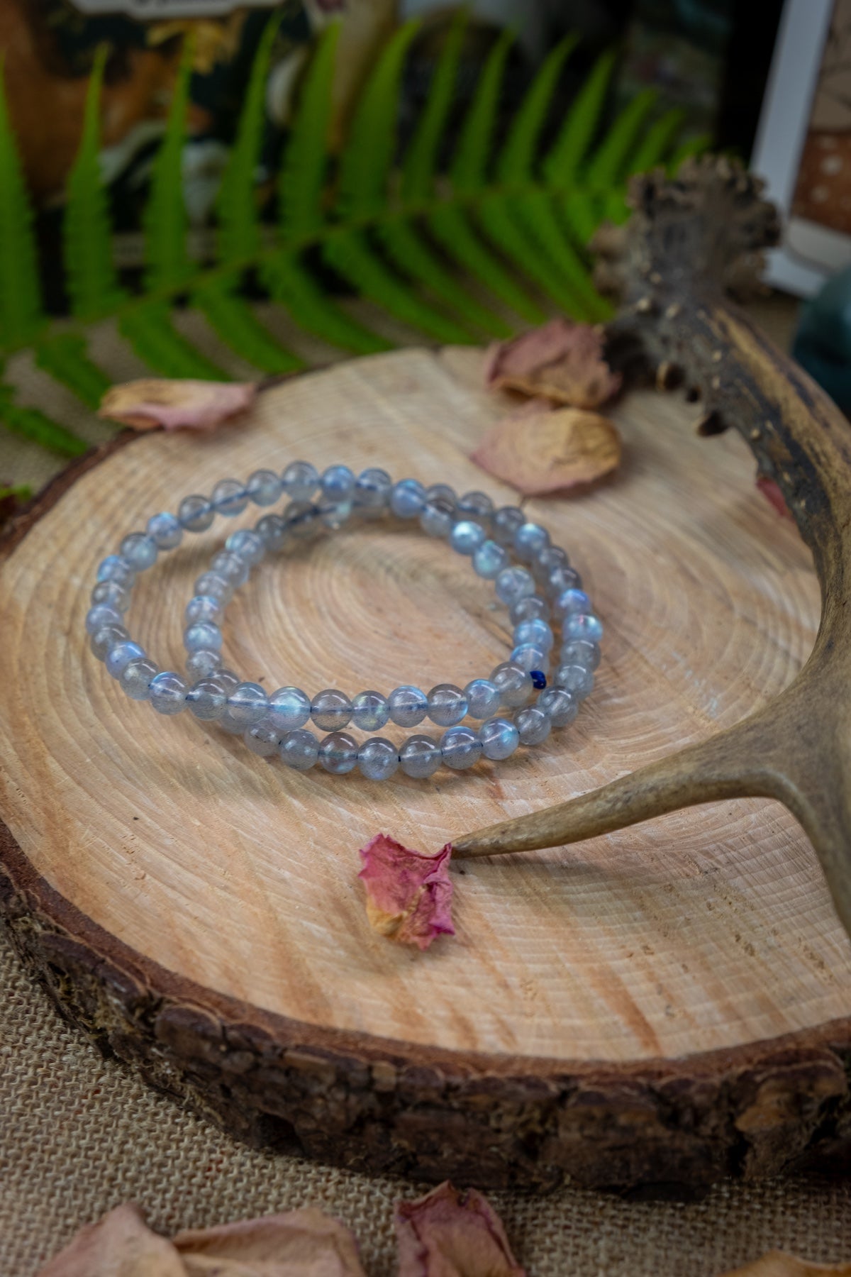 Labradorite Bracelet, 6mm Beads, Intuition and Protection Stone, Ethically Sourced Crystal Jewellery