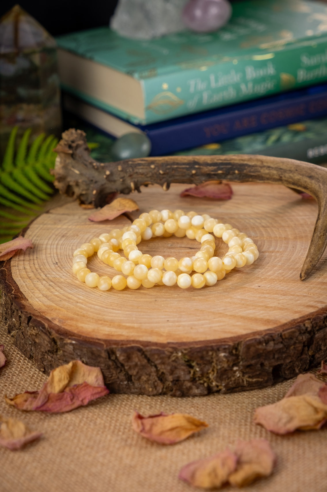 Orange Calcite Crystal Bracelet, Enhance creativity, Helps with emotional issues, Soothes and calms.