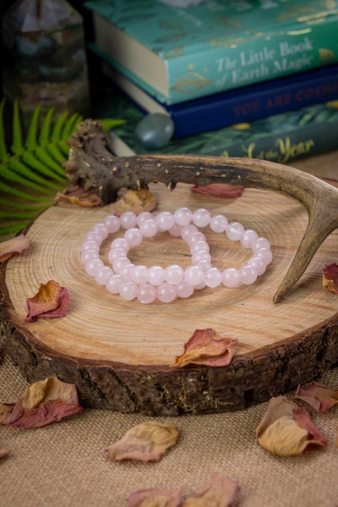 Rose quartz crystal bracelet, Crystal for self love, Self care, Heart healing.