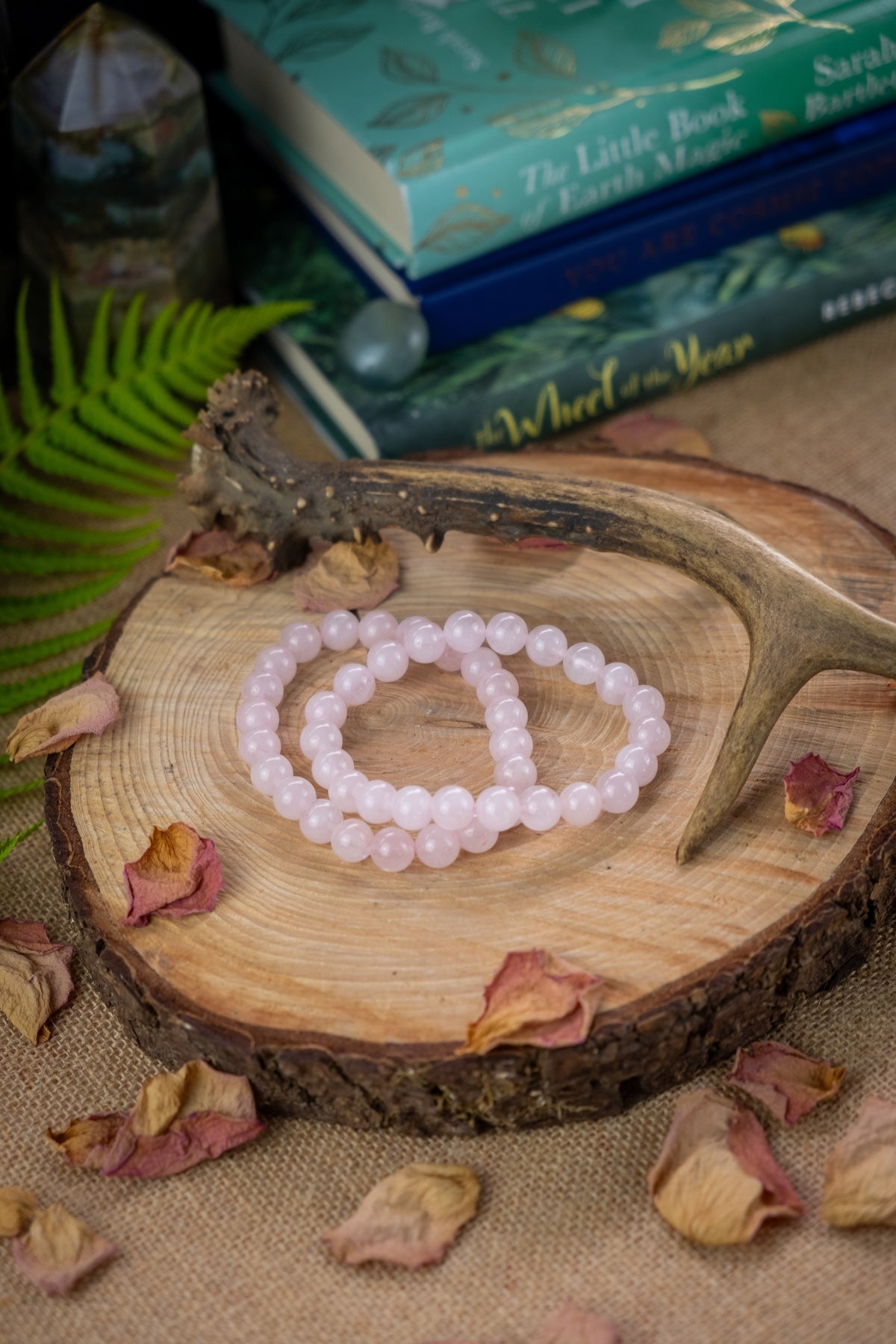 Rose quartz crystal bracelet, Crystal for self love, Self care, Heart healing.