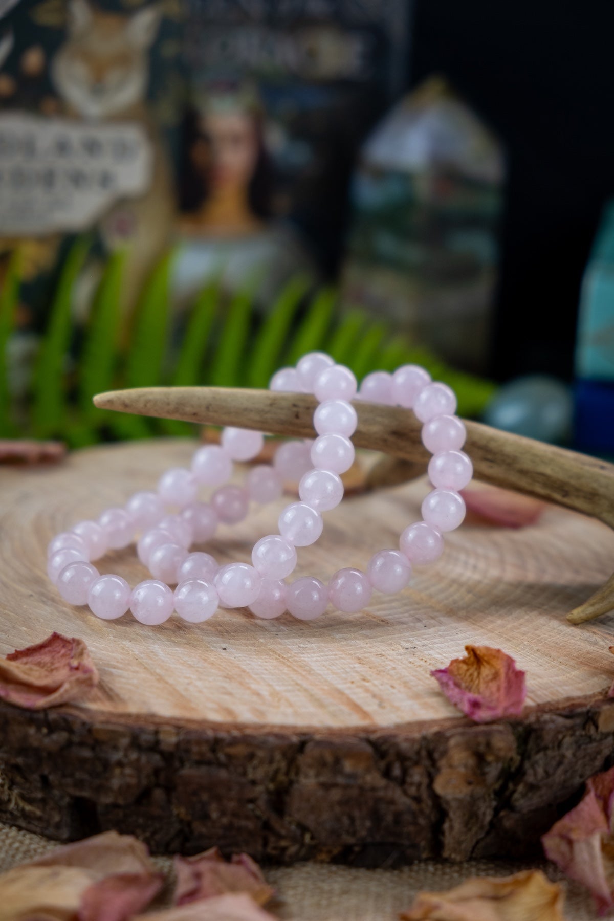 Rose quartz crystal bracelet, Crystal for self love, Self care, Heart healing.
