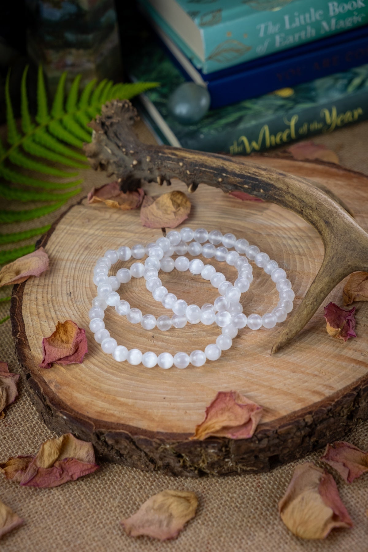Selenite crystal bracelet, Crystal to cleanse aura and release negativity.