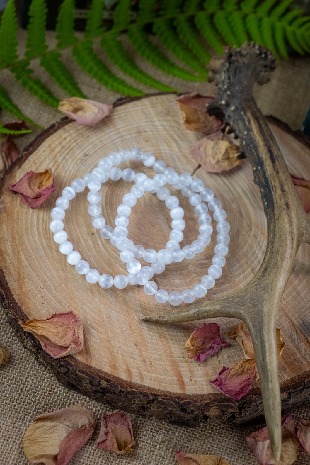 Selenite crystal bracelet, Crystal to cleanse aura and release negativity.