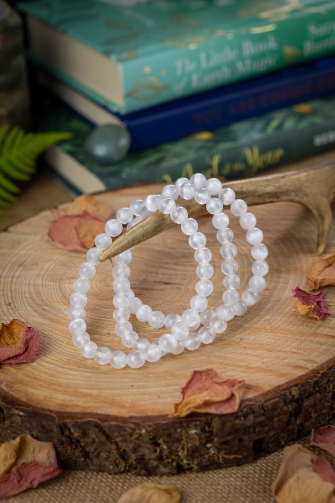 Selenite crystal bracelet, Crystal to cleanse aura and release negativity.