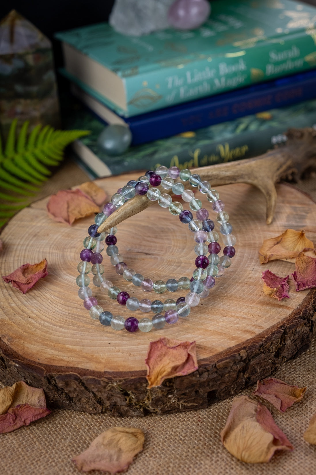 Fluorite crystal bracelet, Flush toxins, boosts immunity, Ease joint pain