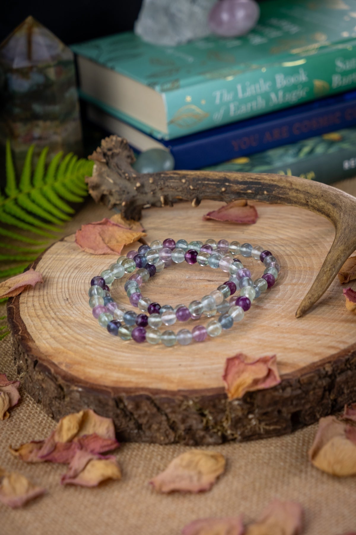 Fluorite crystal bracelet, Flush toxins, boosts immunity, Ease joint pain