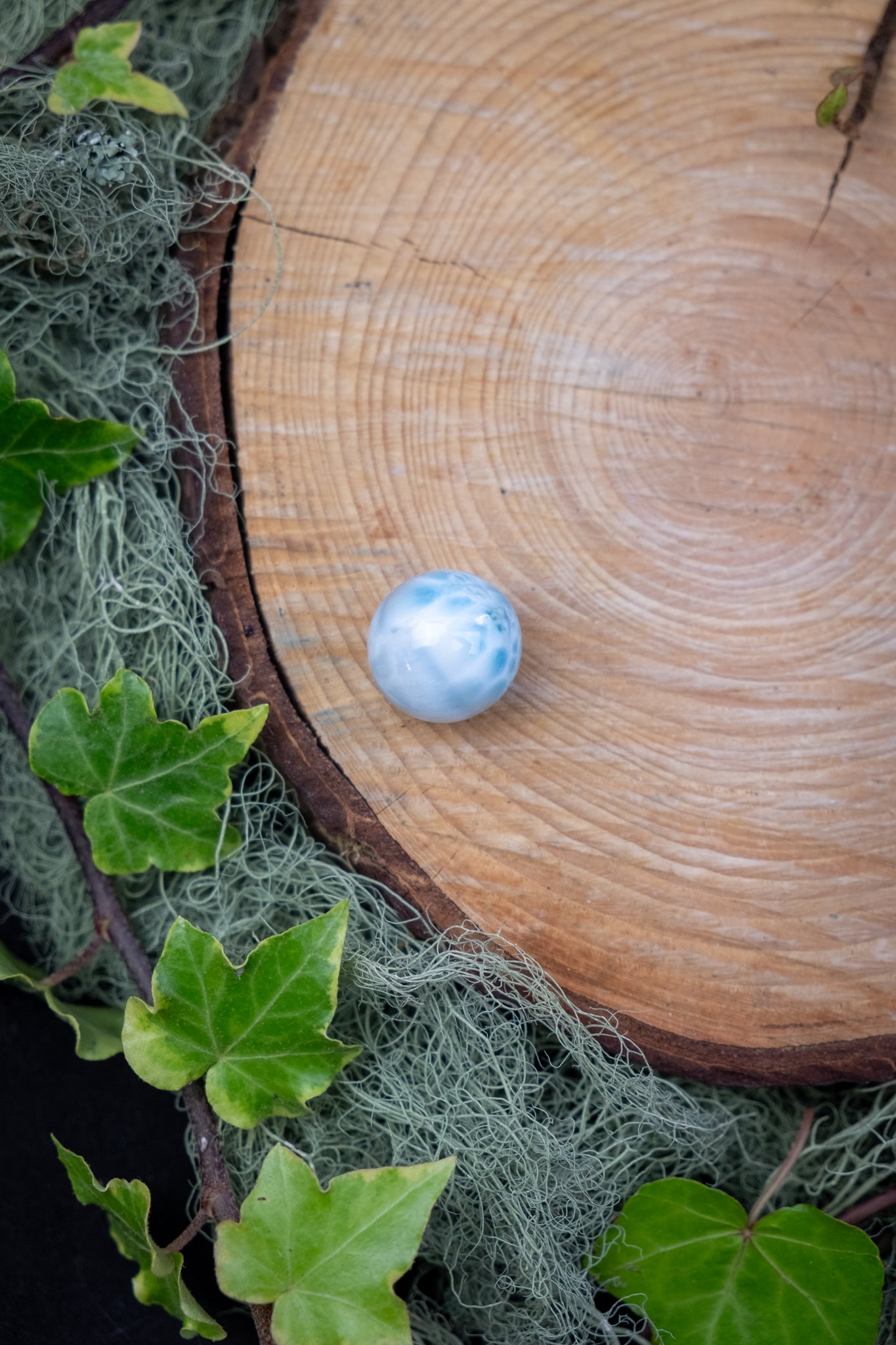 Larimar Sphere High Grade Crystal Stone Gem Genuine Authentic Rare Ethically Sourced Blue Larimar from Dominican Republic for Calm Healing