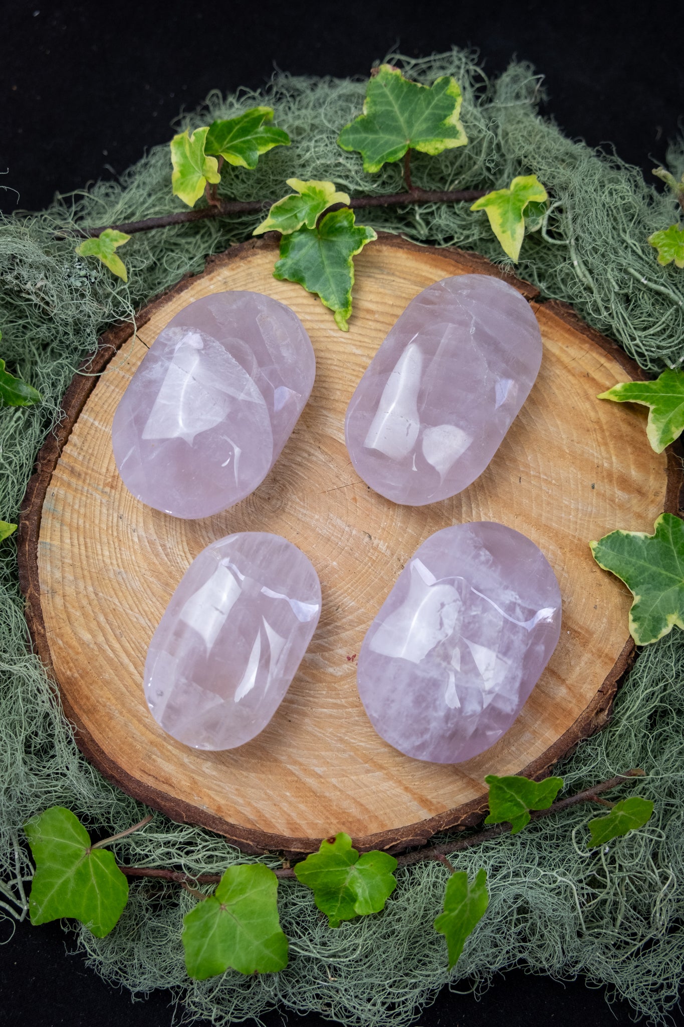 Rose Quartz Palm Stone Crystal Gem, High Grade Lilac Rose Quartz for Heart Healing and Emotional Balance