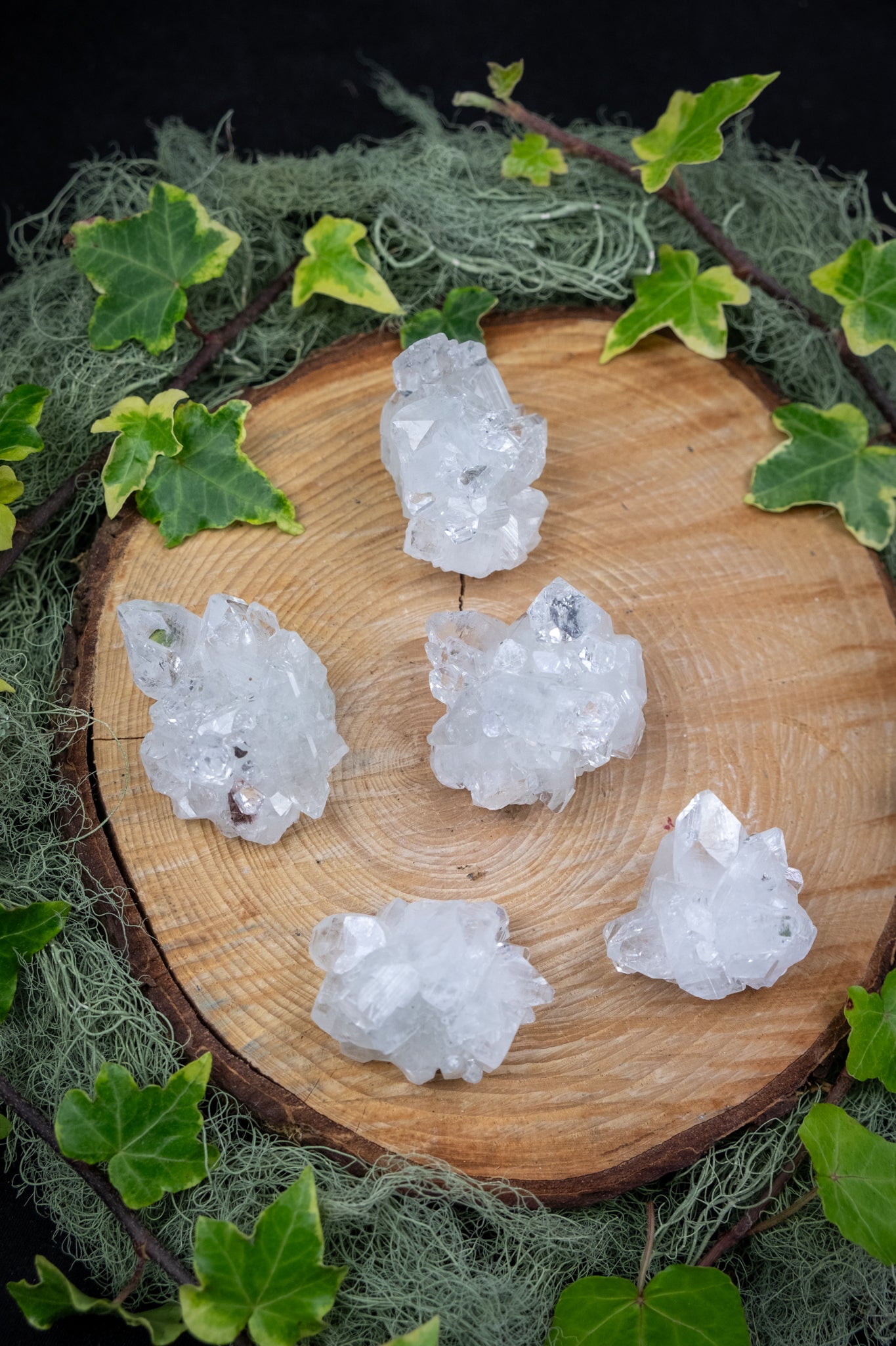 Mini Apophyllite Crystal Cluster, Sparkling Clear Gemstone Cluster, Healing Stone for Clarity and High Vibration, Intuitively Chosen
