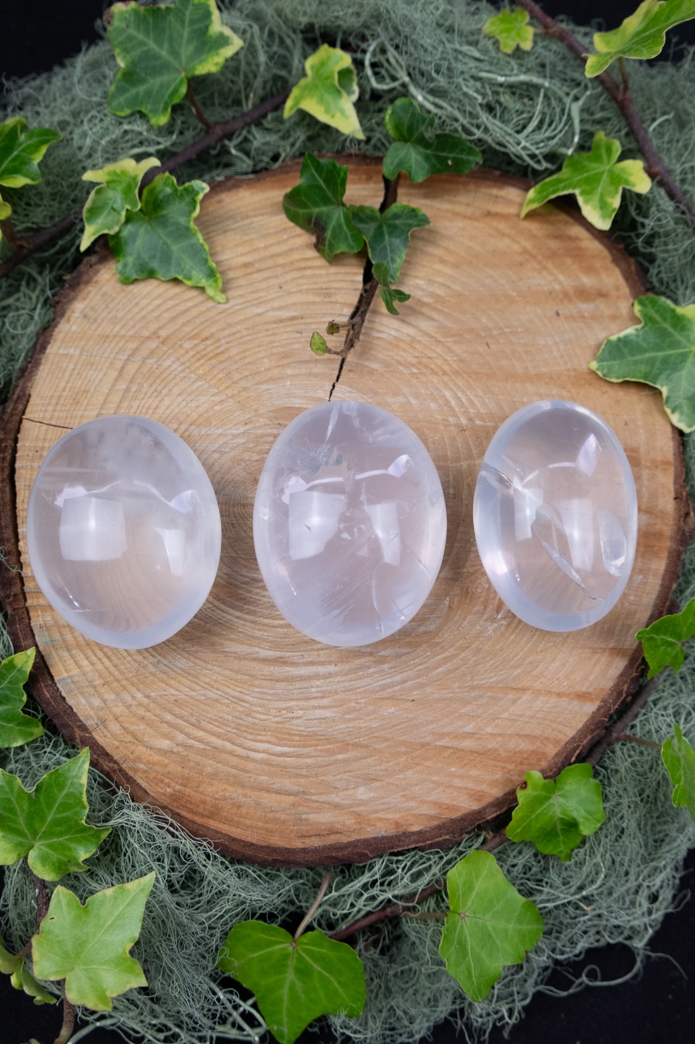 High Grade Girasol Quartz Palm Stone, Ethically Sourced Crystal Gem for Clarity Healing Calm Energy