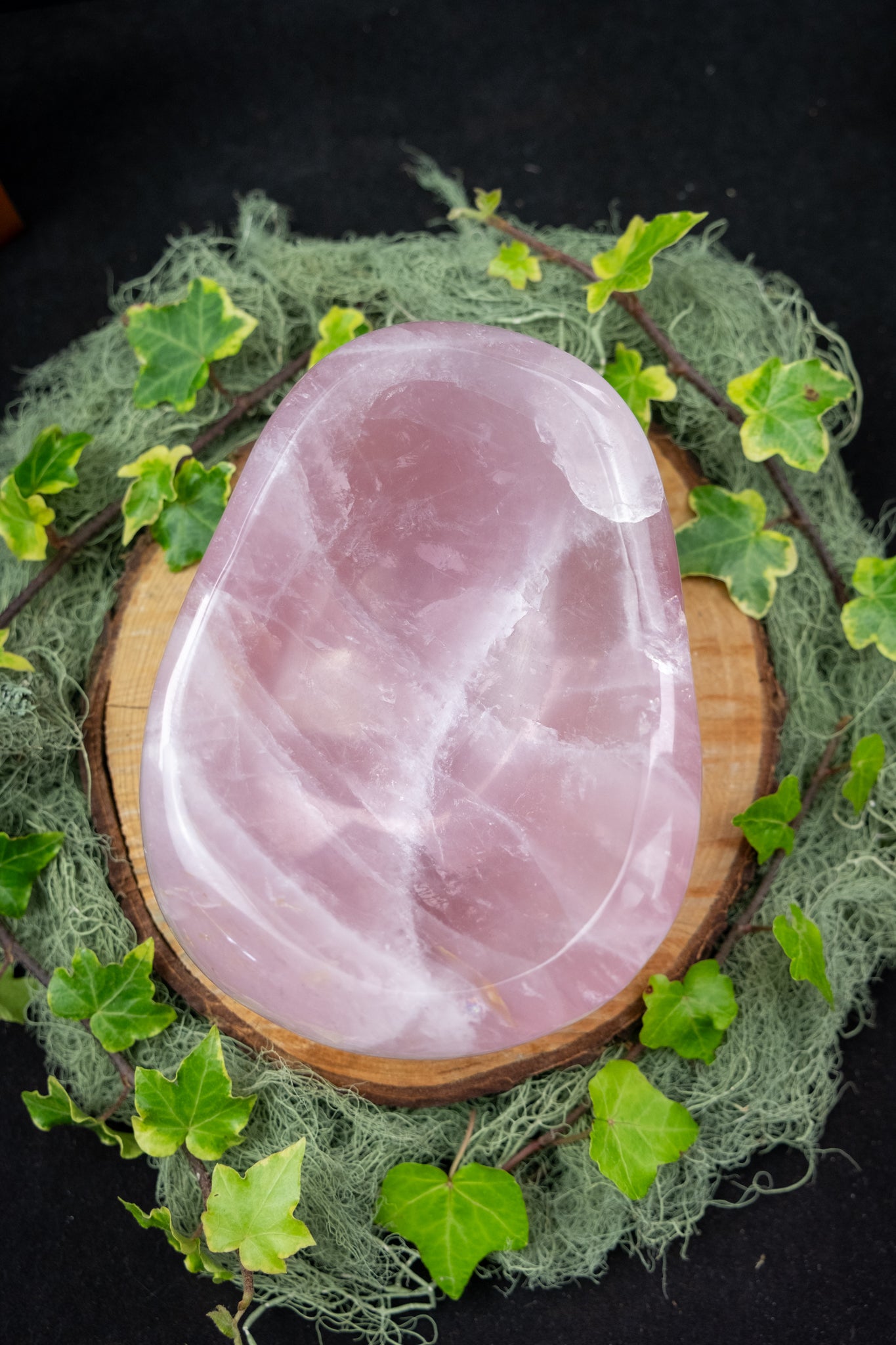 Rose Quartz Bowl, Large Chunky Rose Quartz Gemstone Bowl for Love, Healing and Heart Energy