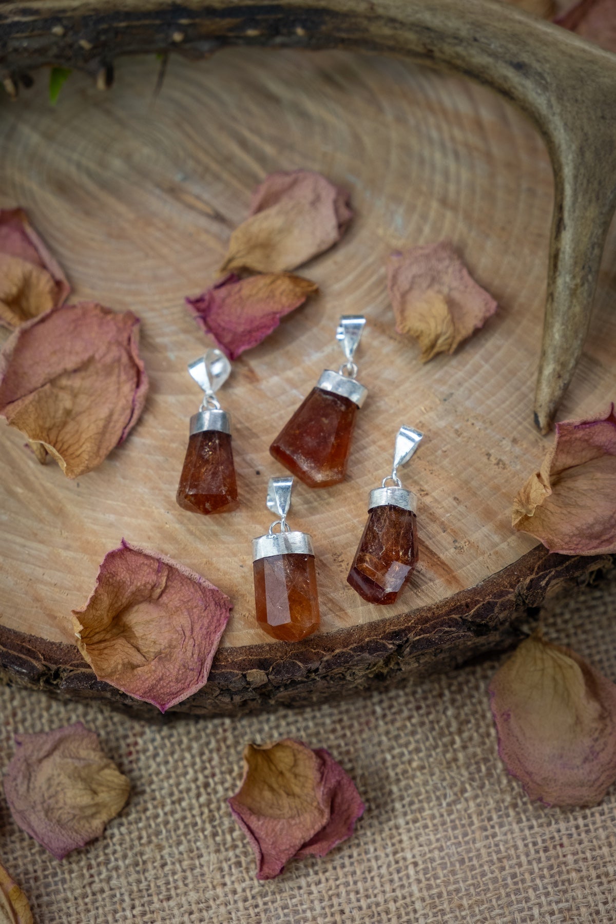 Garnet crystal pendant.